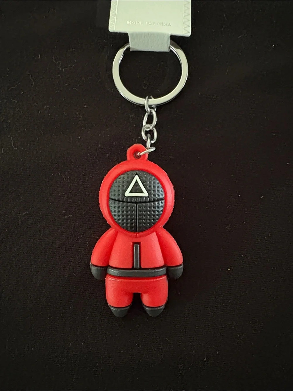 Red Squid Game Triangle Guard Keychain Bag Charm